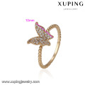 14627 Xuping luxury butterfly shaped Environmental Copper jewelry 18k gold engagement finger ring designs for women